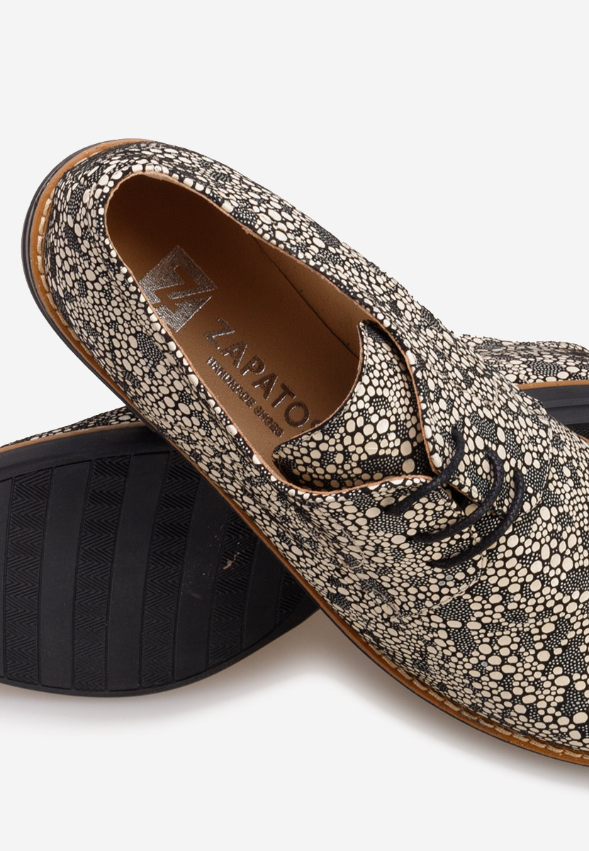 Wielokolorowy oxfordy damskie skórzane Otivera V16