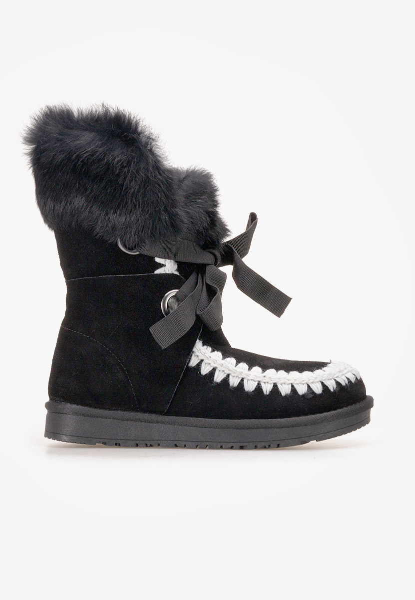Czarne zimowe buty damskie Livanta