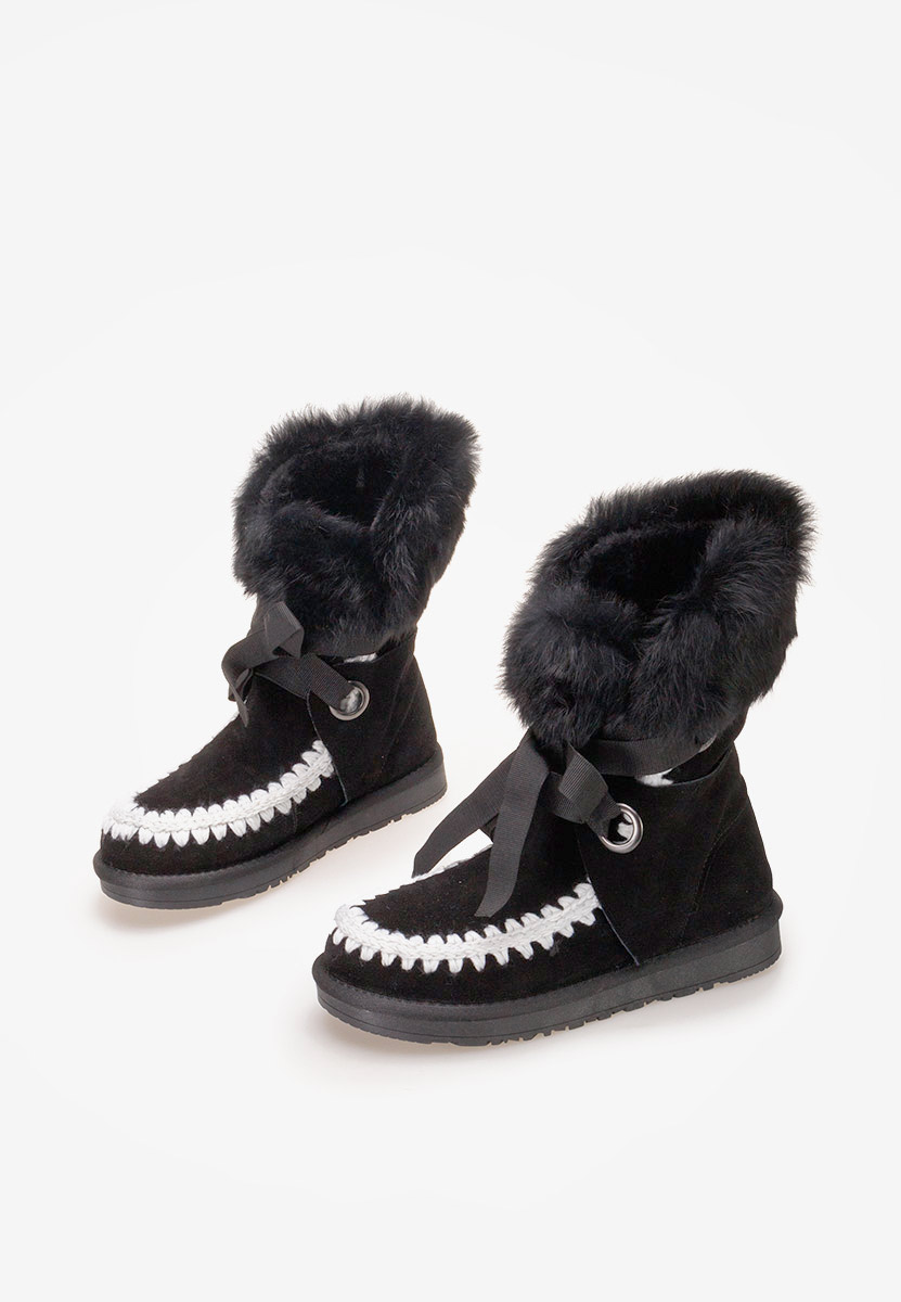 Czarne zimowe buty damskie Livanta