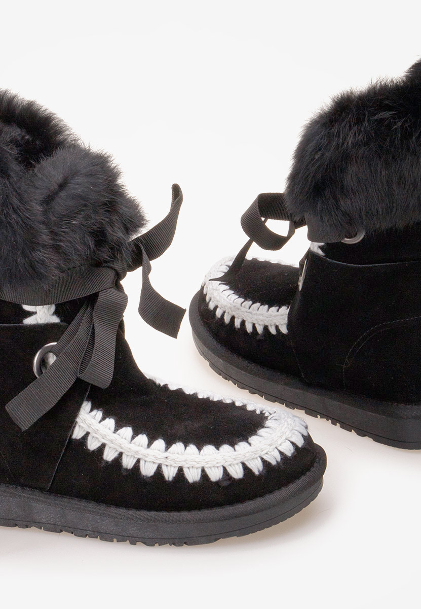 Czarne zimowe buty damskie Livanta