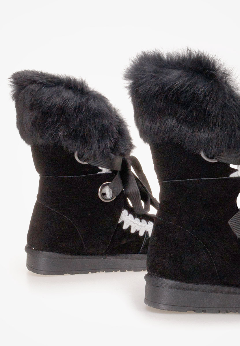 Czarne zimowe buty damskie Livanta