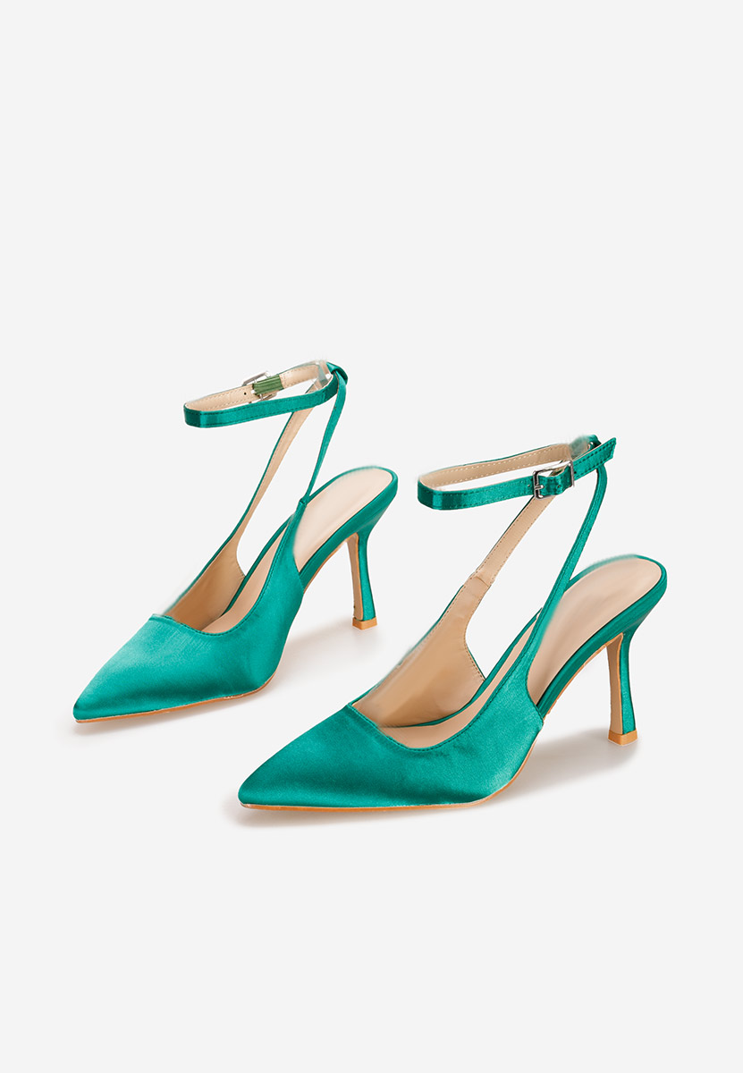 Zielone szpilki na obcasie Valindra