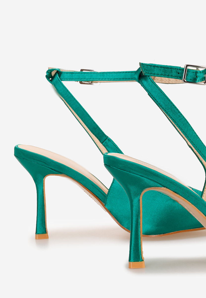 Zielone szpilki na obcasie Valindra