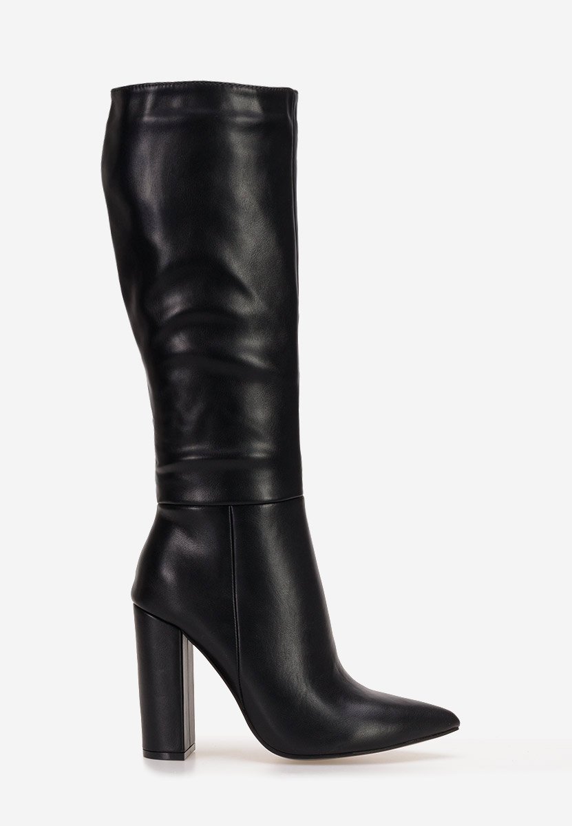 Czarne kozaki na obcasie Alyndra