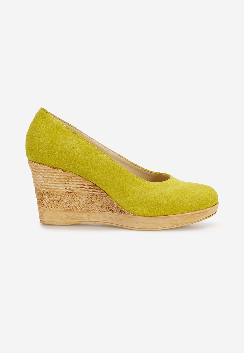 Żółte czółenka na koturnie Zola V3