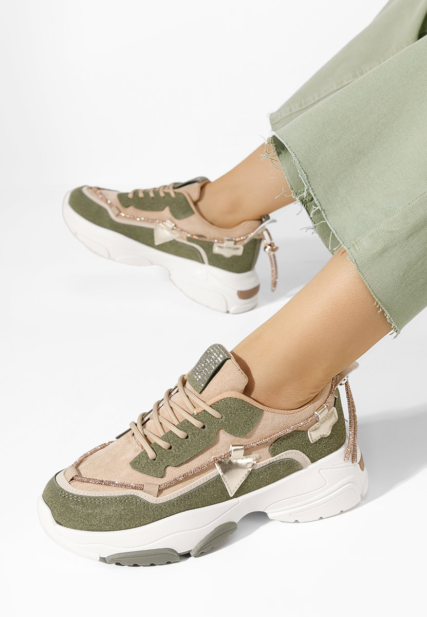 Zielone sneakersy damskie Livena