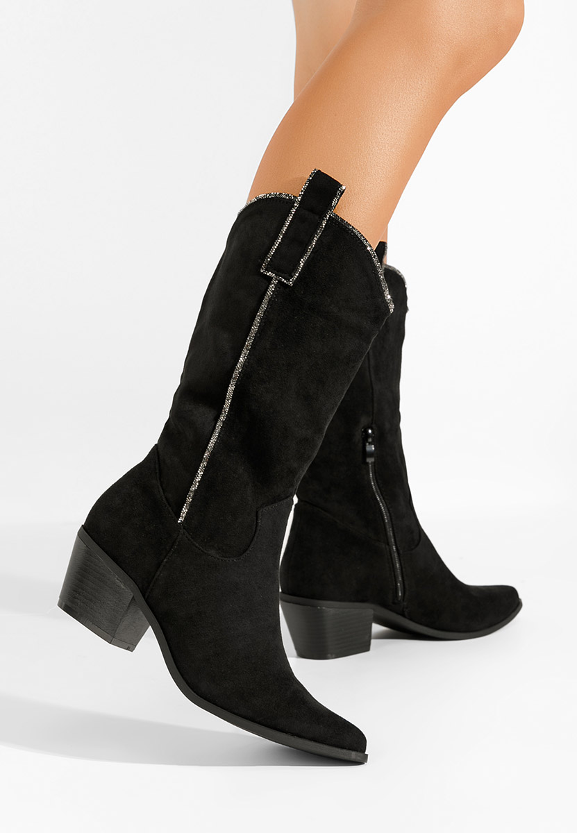 Czarne kozaki kowbojki damskie Noemi