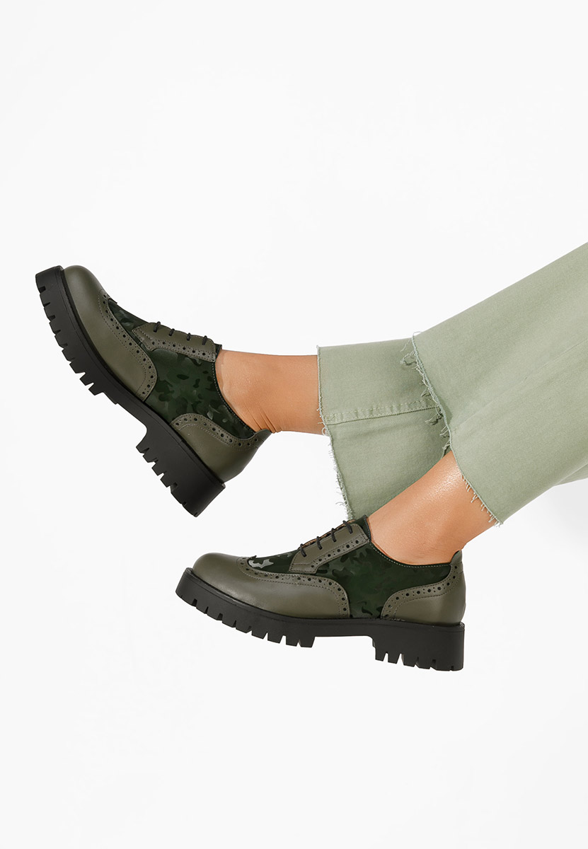 Khaki brogsy damskie Flexa