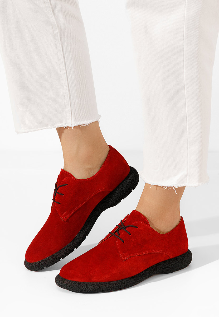 Czerwone półbuty damskie skórzane Karysa V2