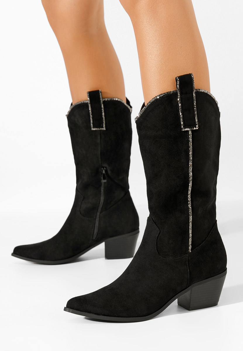 Czarne kozaki kowbojki damskie Noemi