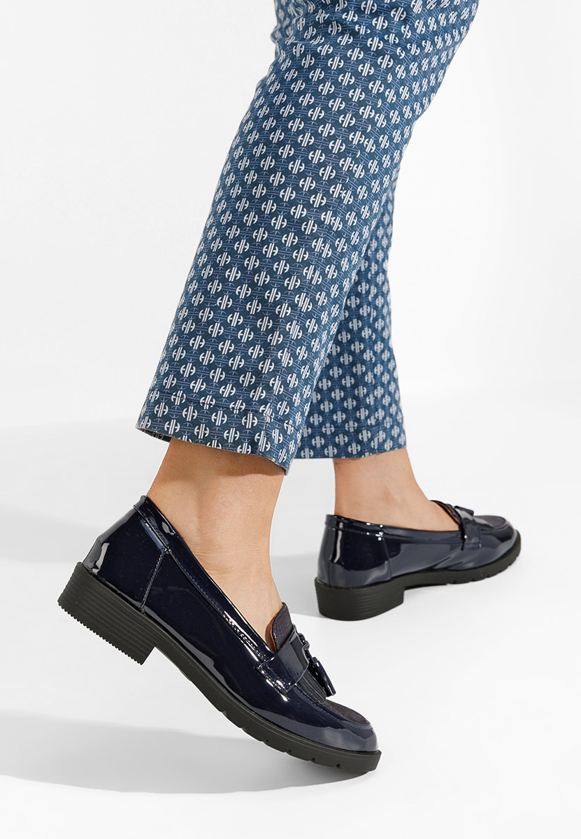 Granatowe loafers damskie Luciara