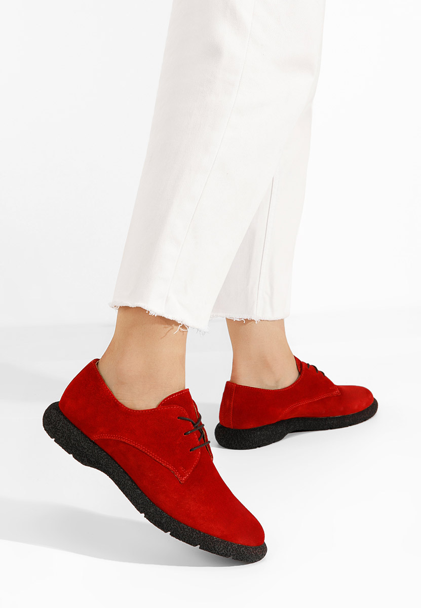 Czerwone półbuty damskie skórzane Karysa V2