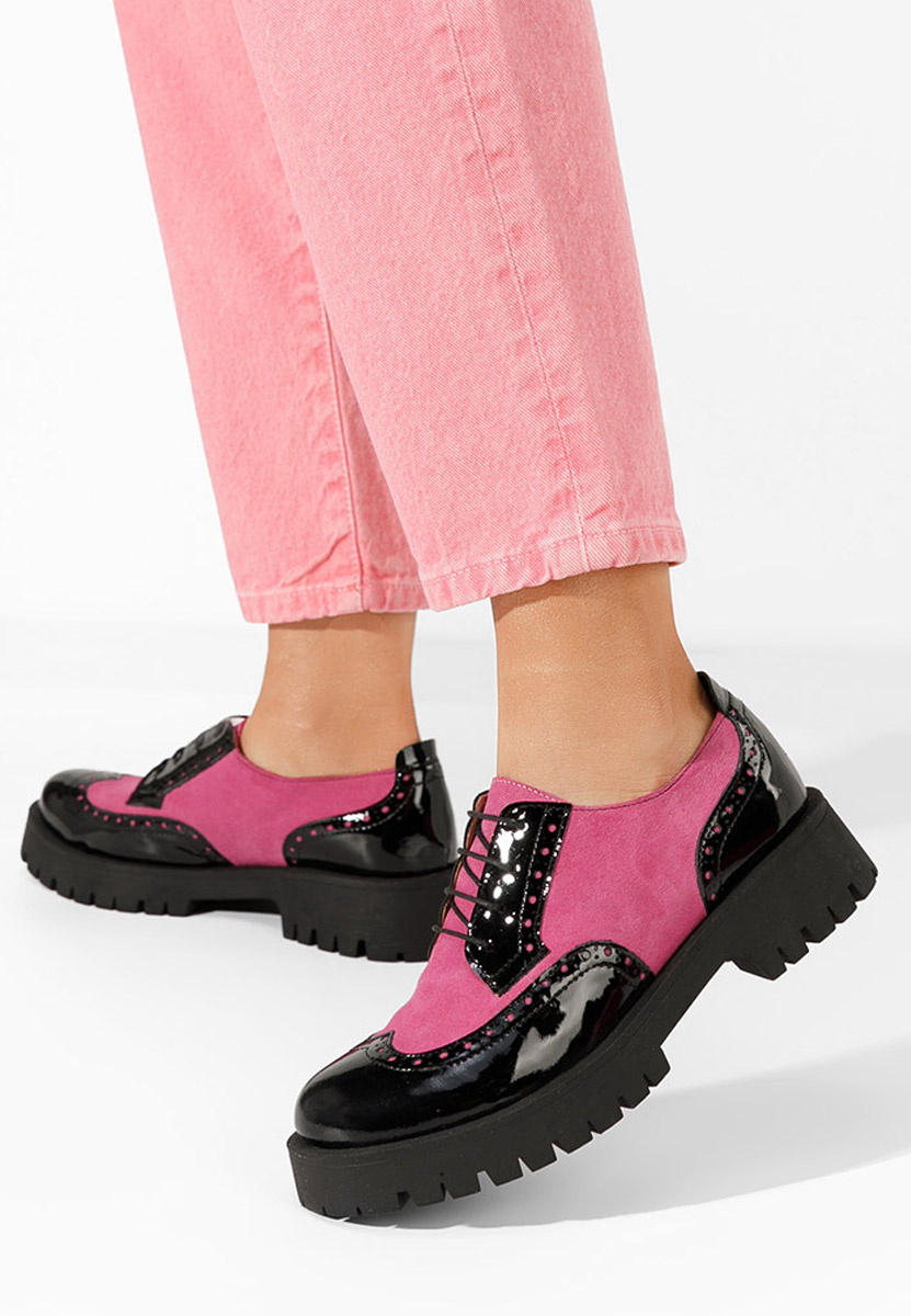 Fuksjowe brogsy damskie Flexa