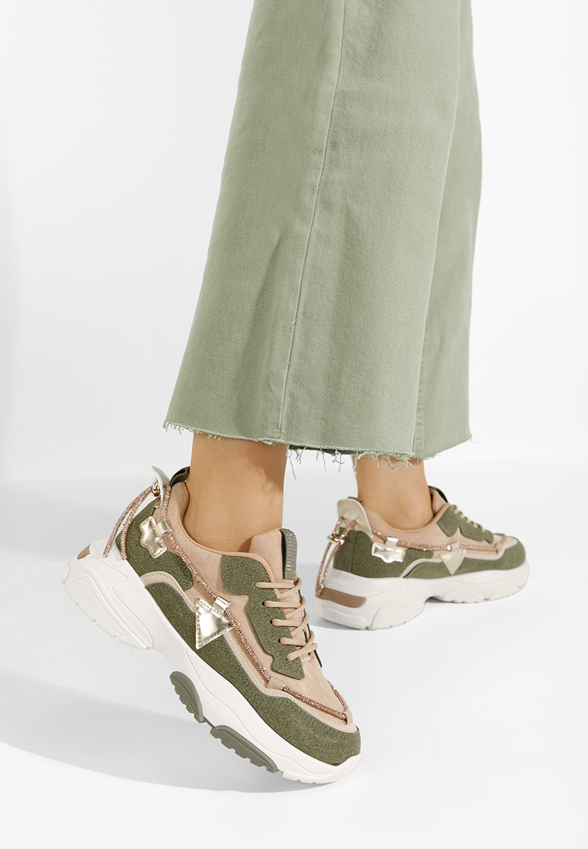 Zielone sneakersy damskie Livena