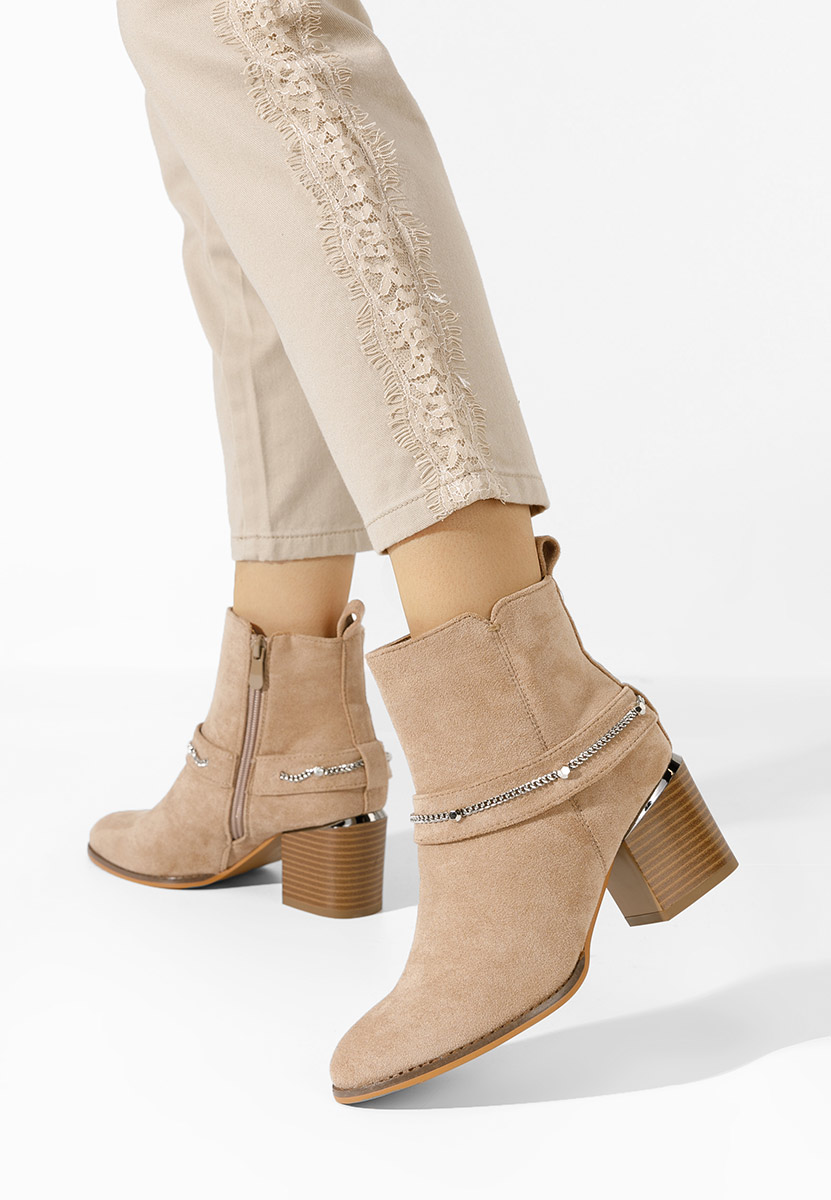 Khaki botki na słupku Katilea