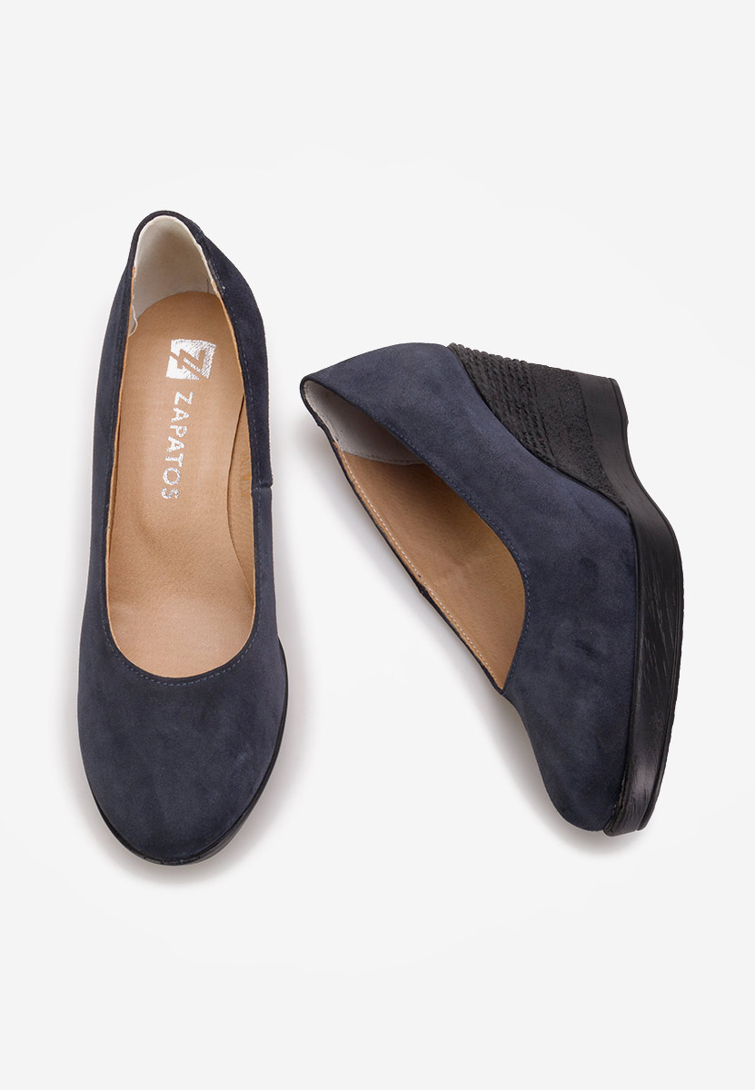 Granatowe czółenka na koturnie Zolia V5