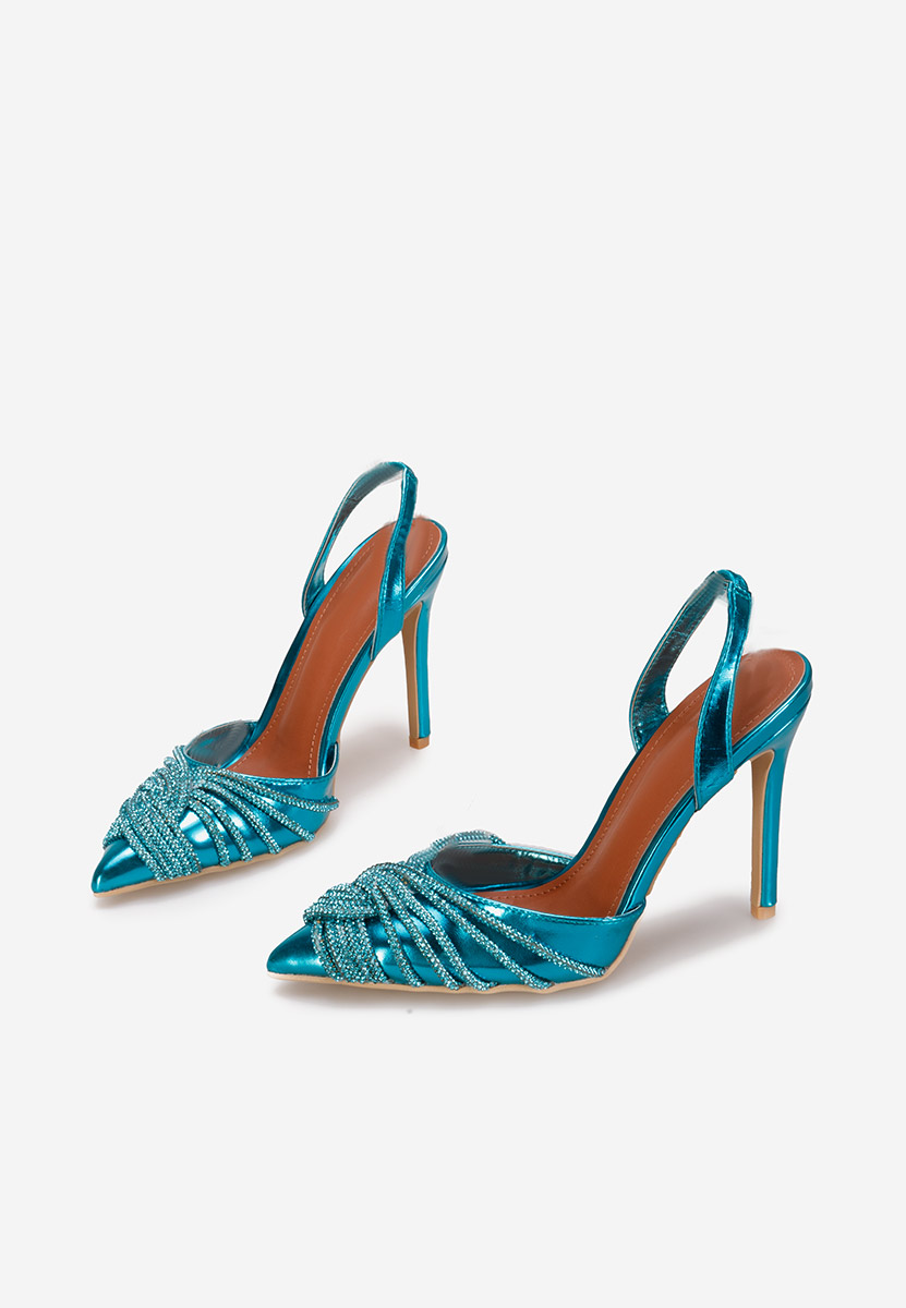 Niebieskie eleganckie szpilki Viviana