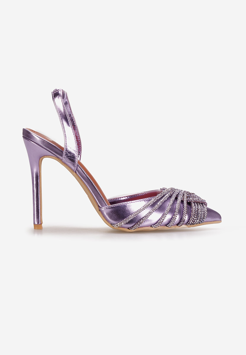 Fioletowe eleganckie szpilki Viviana