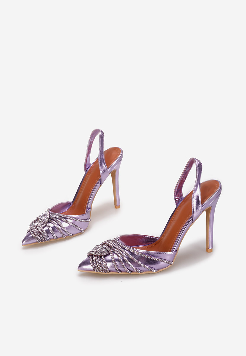 Fioletowe eleganckie szpilki Viviana