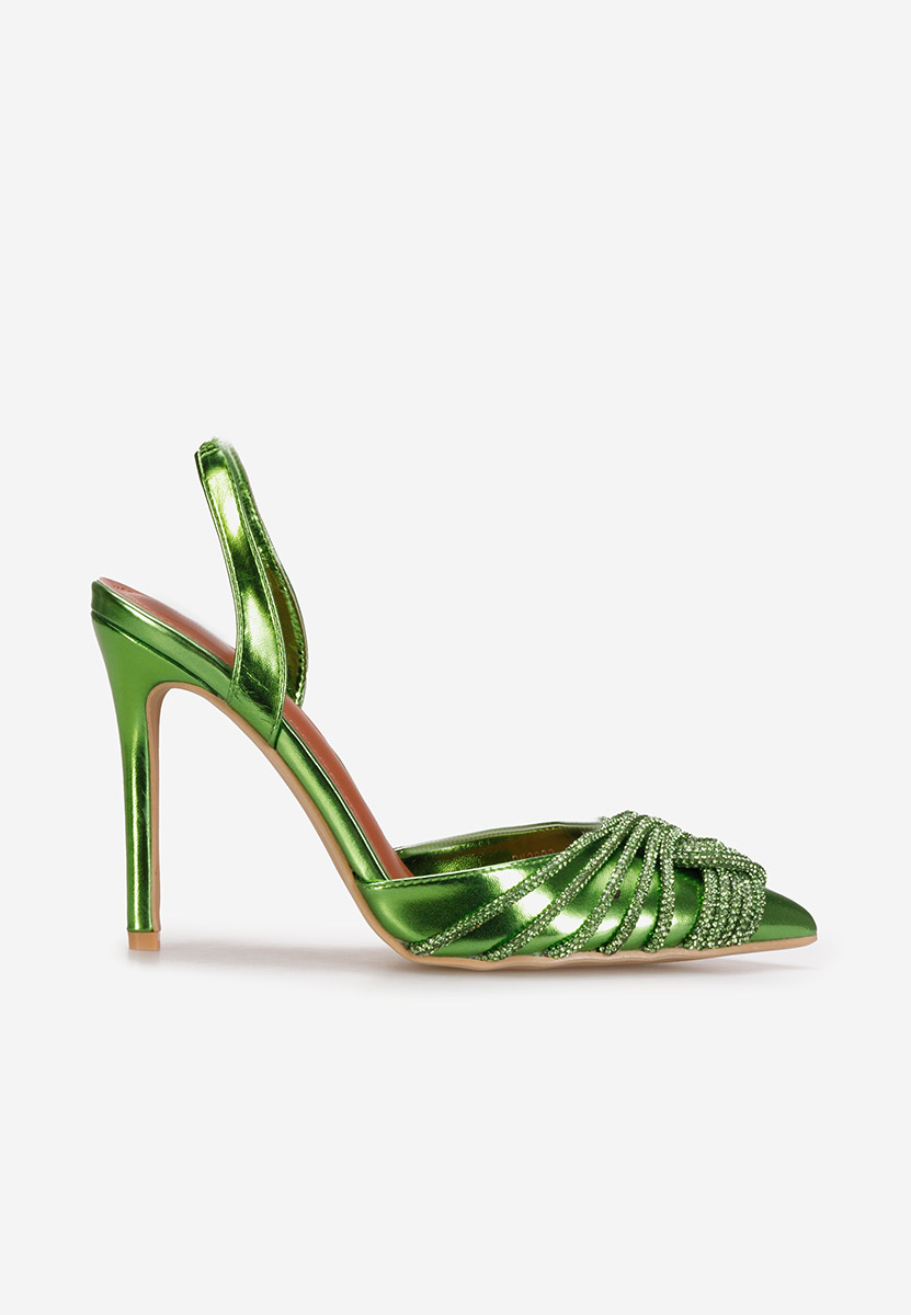 Zielone eleganckie szpilki Viviana