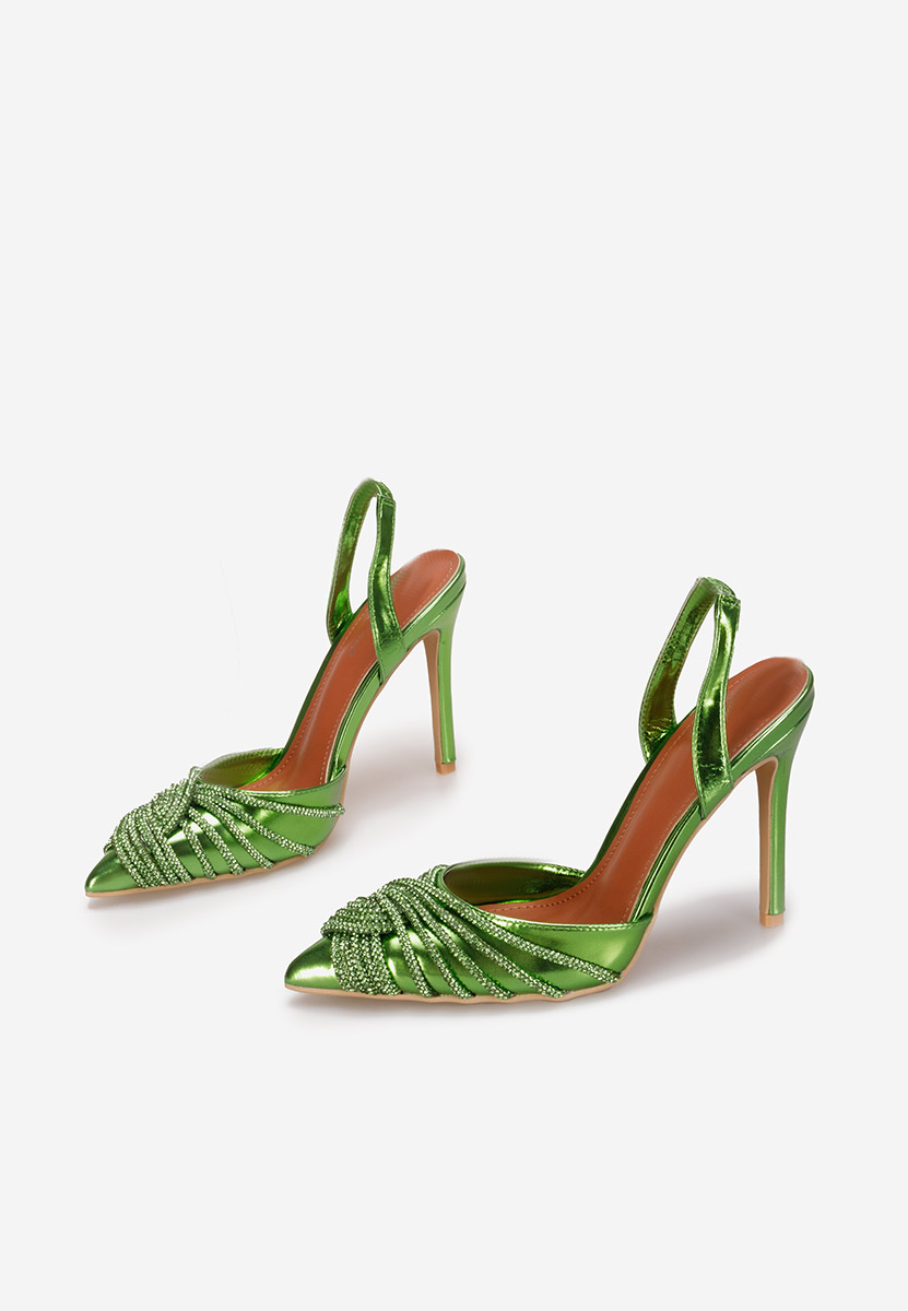 Zielone eleganckie szpilki Viviana
