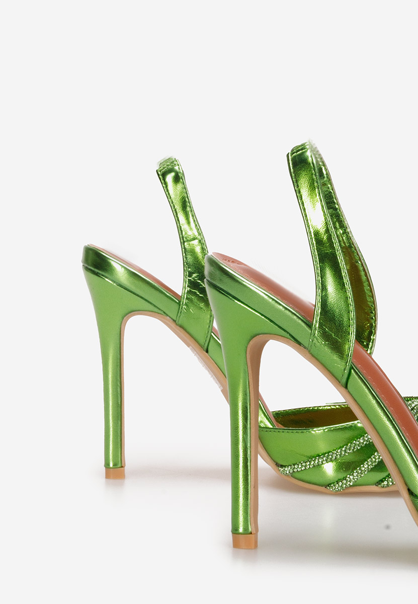 Zielone eleganckie szpilki Viviana