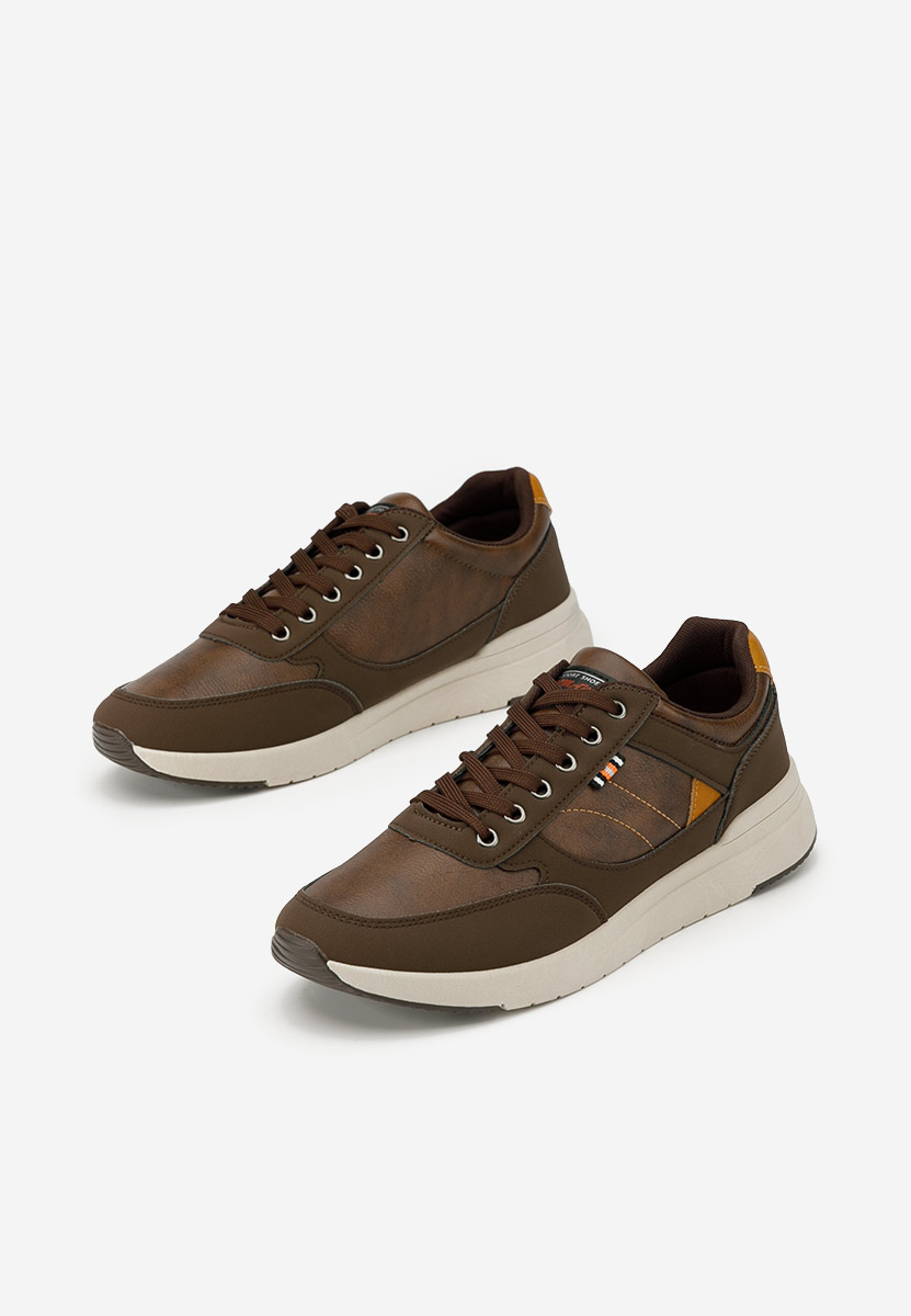 Brązowe sneakersy męskie Freeman