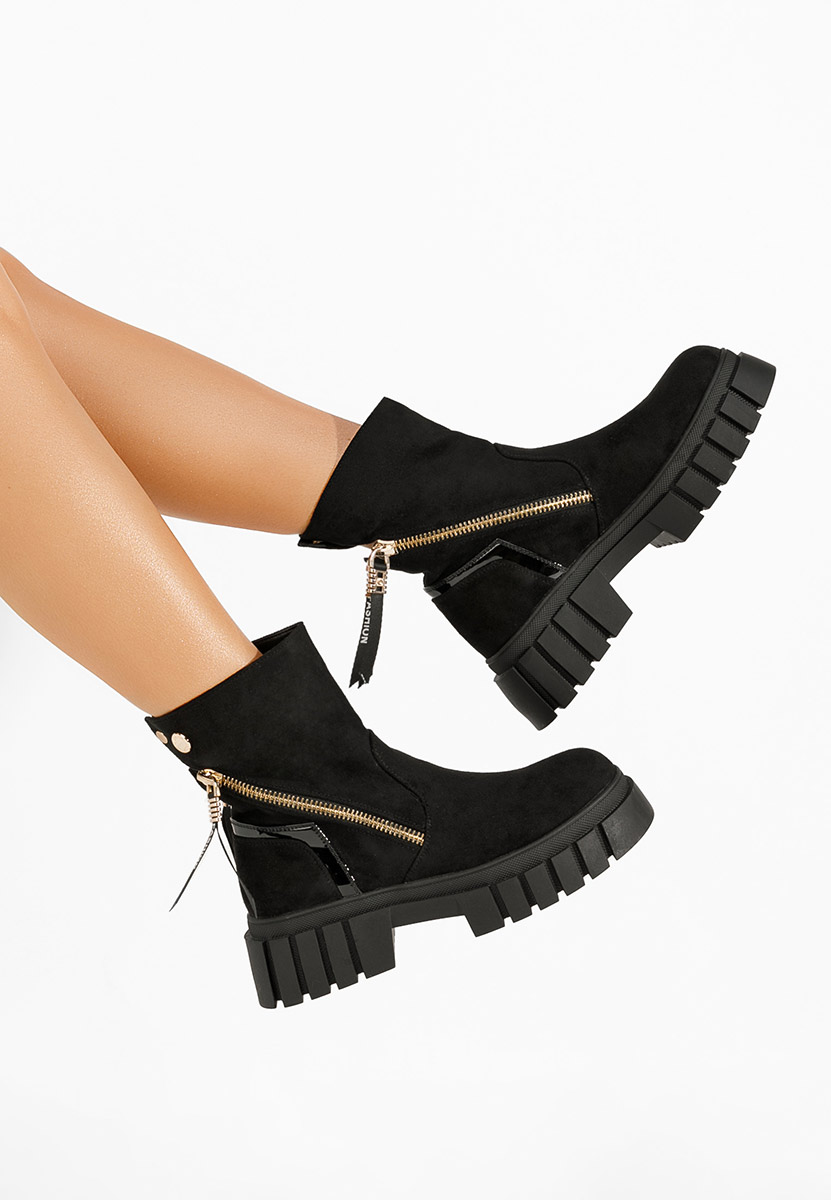 Czarne botki płaskie Tovega V2