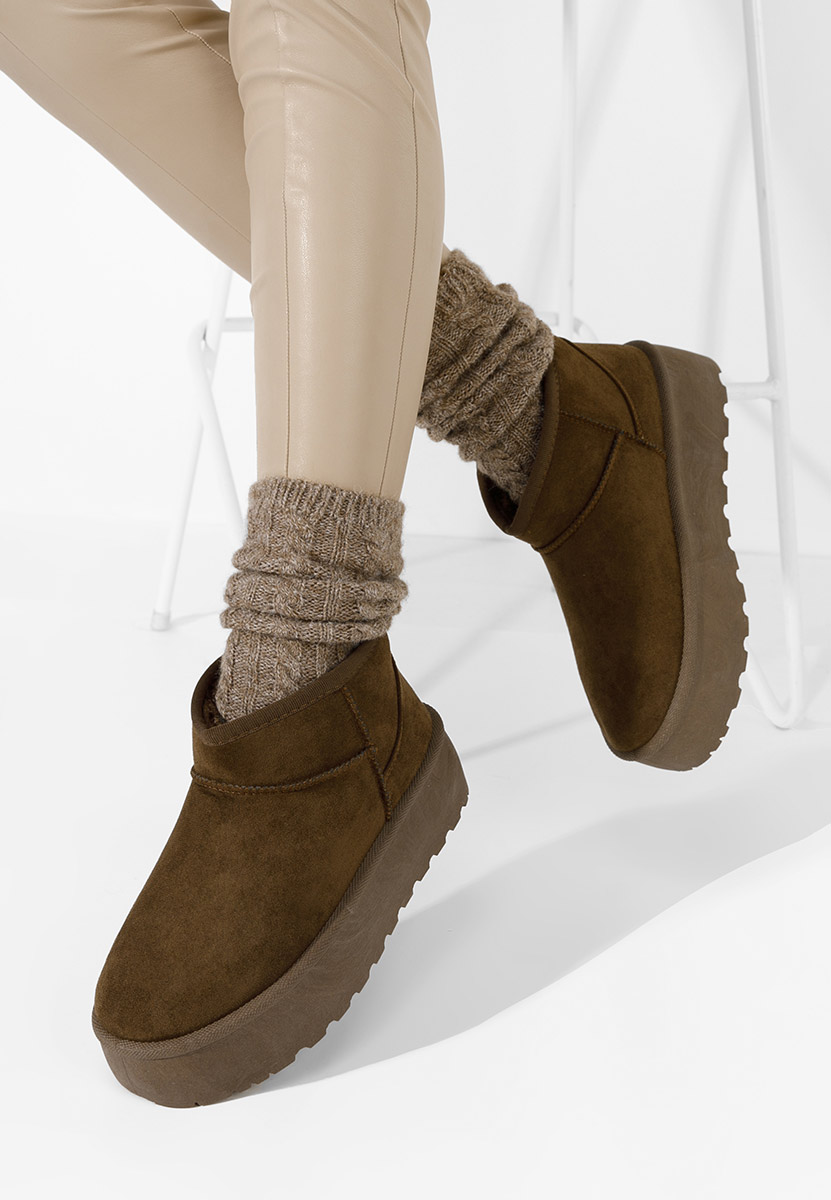 Brązowe śniegowce damskie Savieda