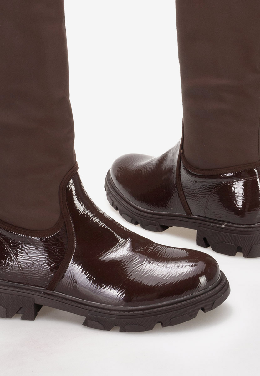 Brązowe kozaki płaskie Cumbia