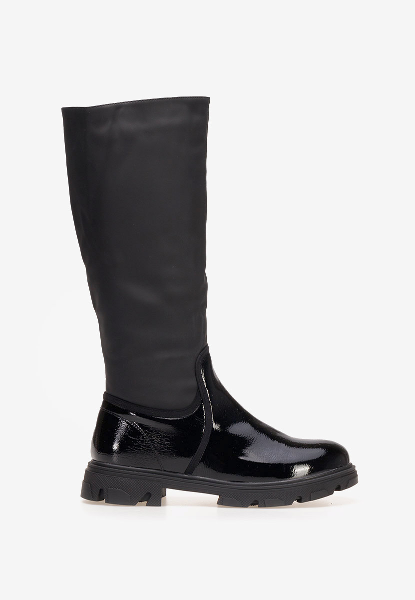 Czarne kozaki płaskie Cumbia