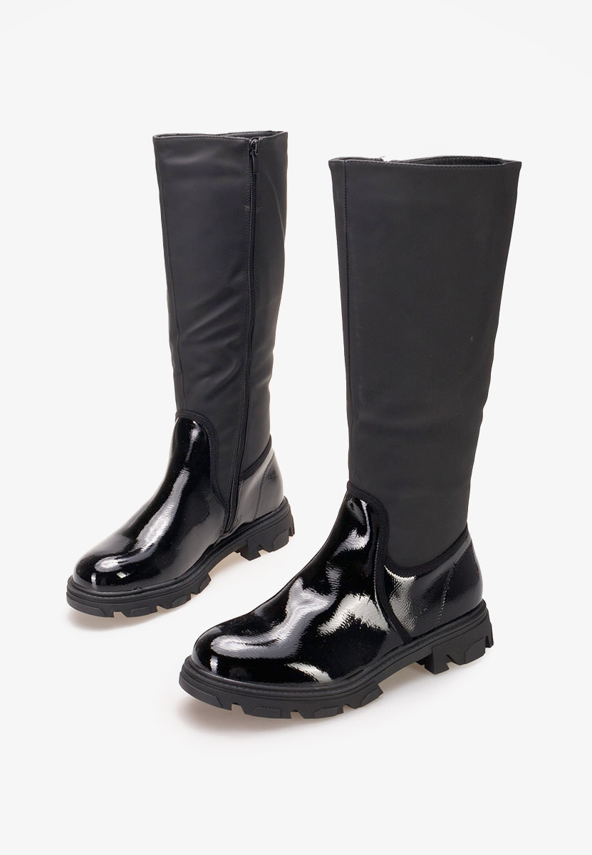 Czarne kozaki płaskie Cumbia