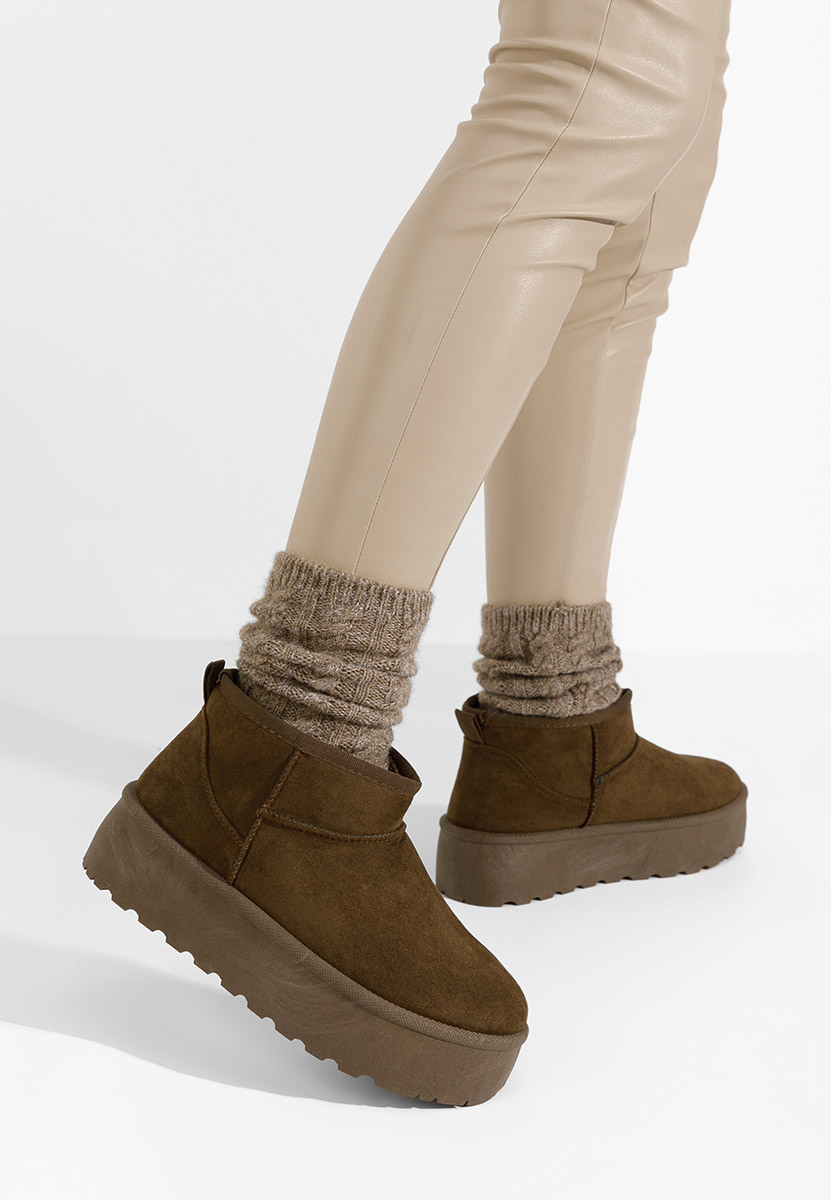 Brązowe śniegowce damskie Savieda