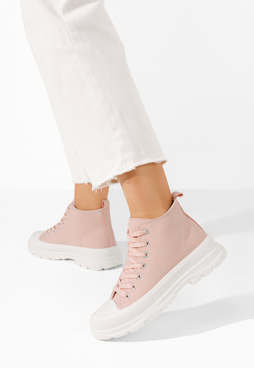 Różowe trampki wysokie damskie Segoria Zapatos