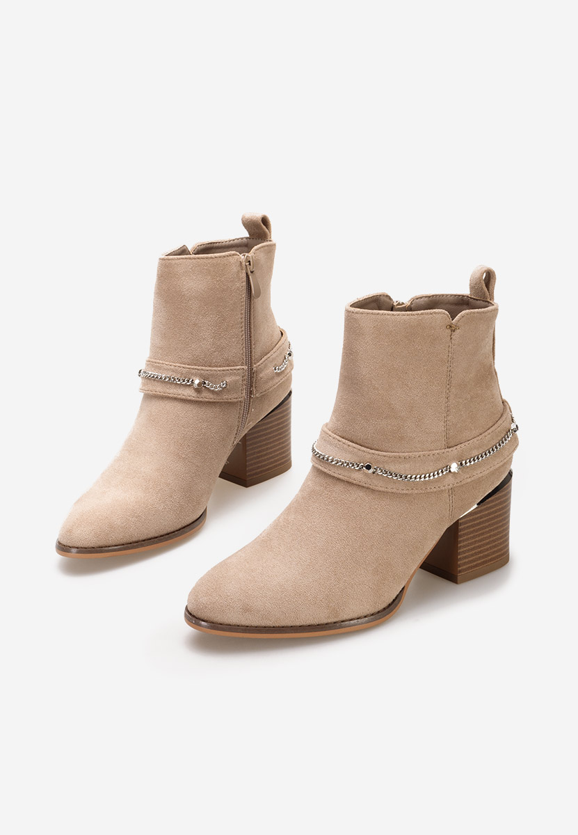 Khaki botki na słupku Katilea