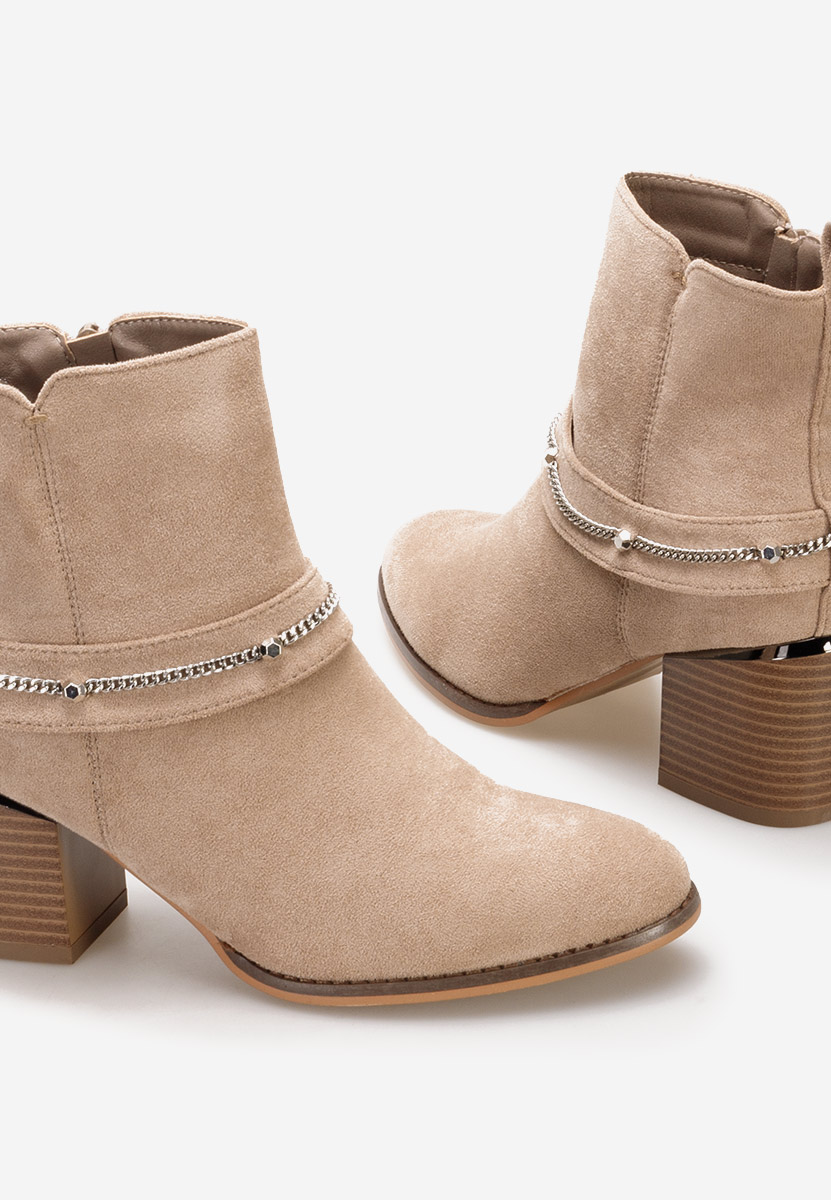 Khaki botki na słupku Katilea