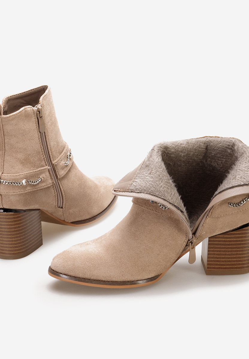 Khaki botki na słupku Katilea