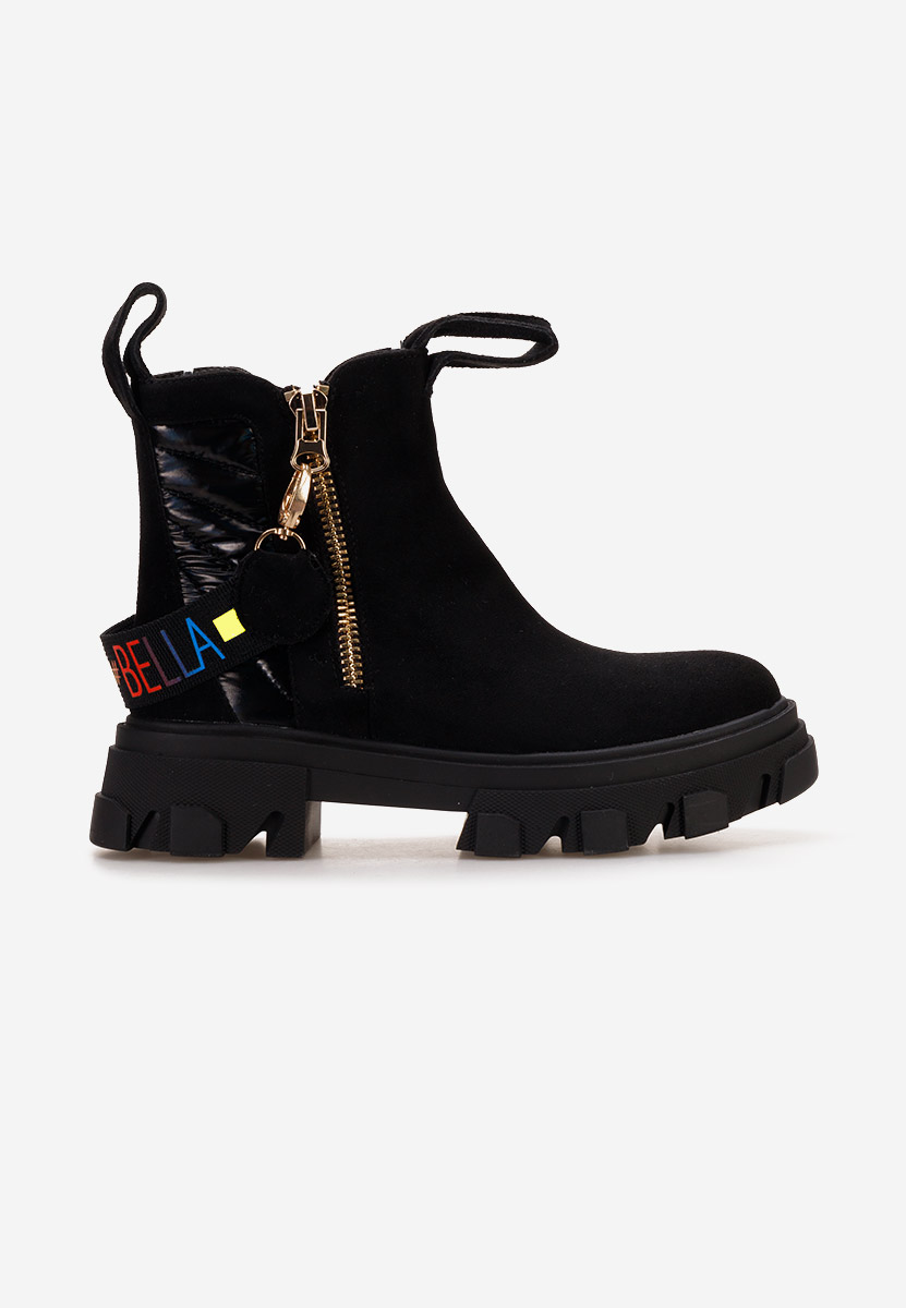 Czarne botki płaskie Nalonia V2