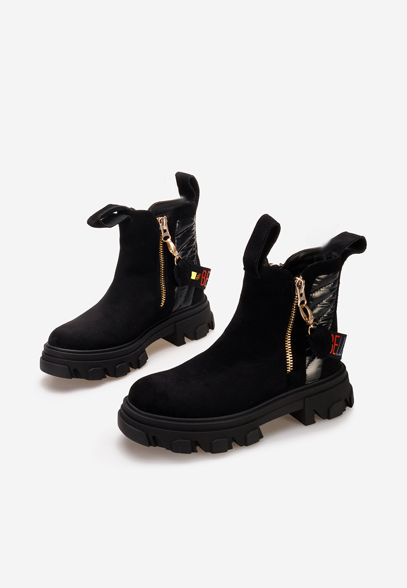 Czarne botki płaskie Nalonia V2