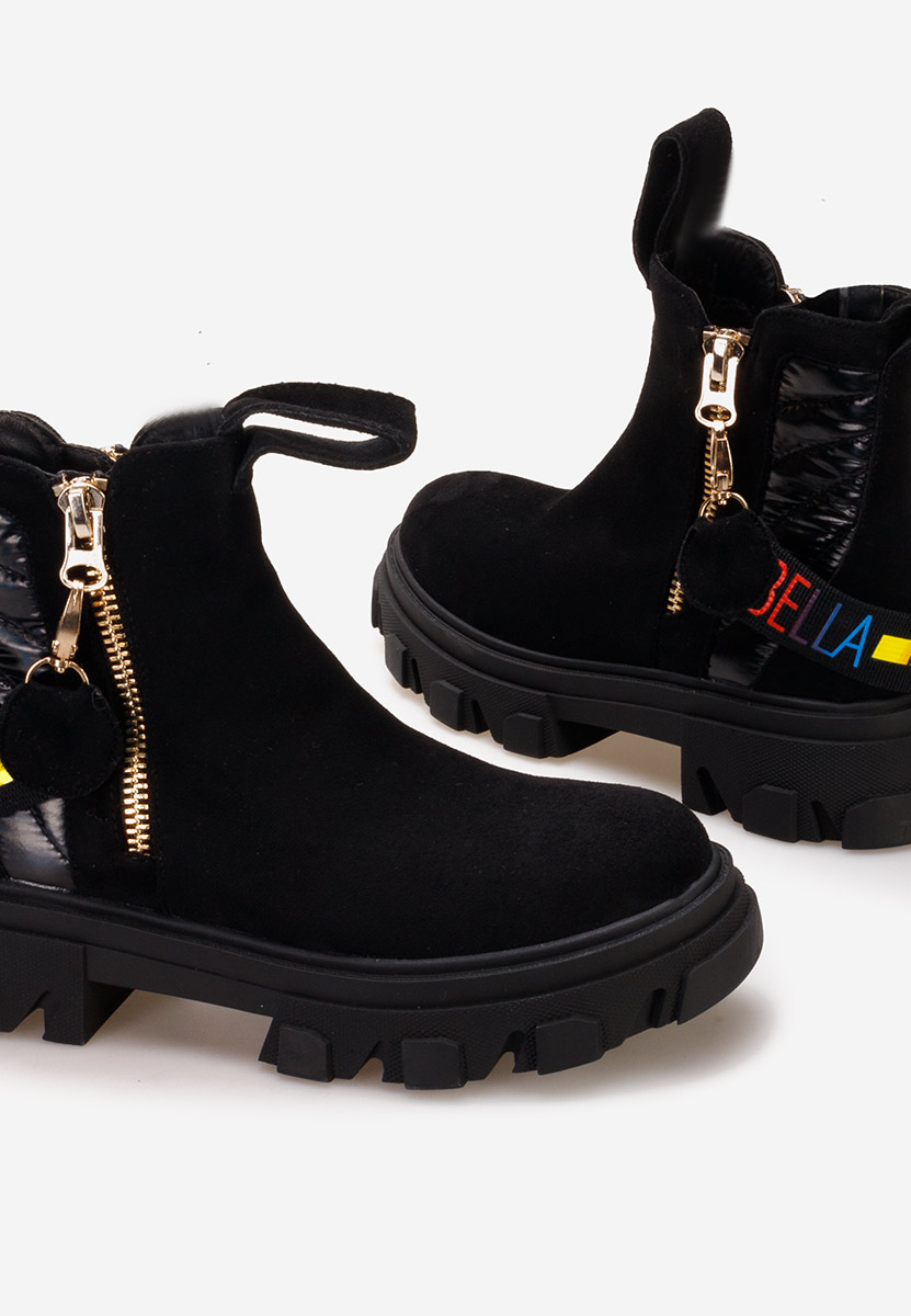 Czarne botki płaskie Nalonia V2