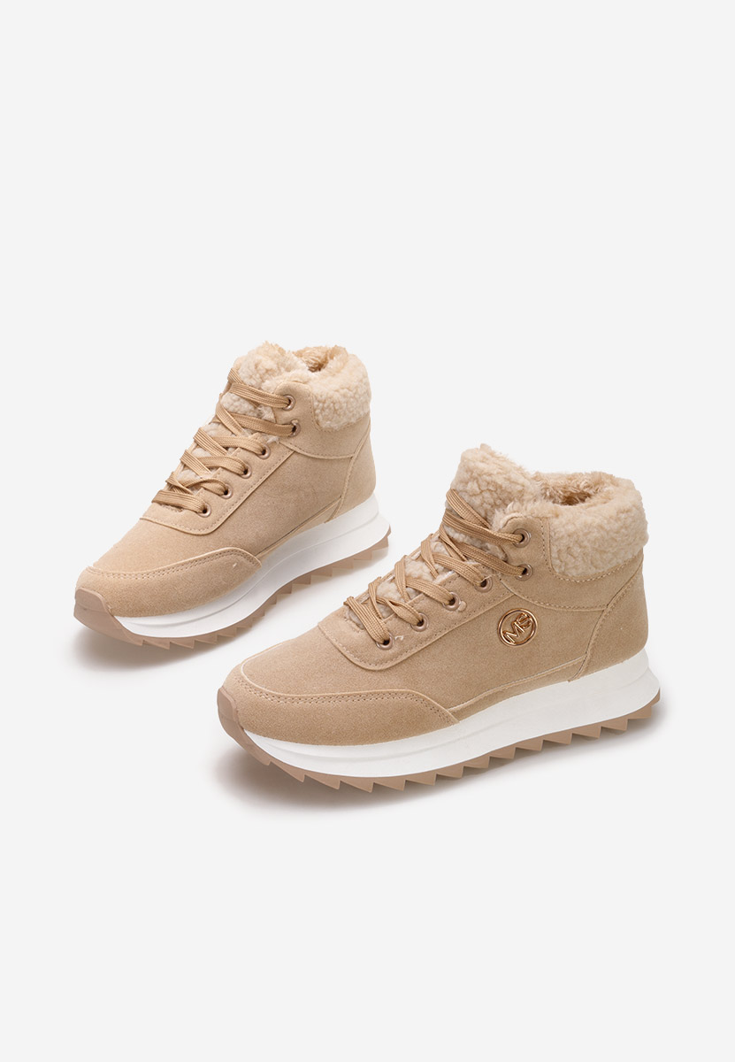 Khaki zimowe sneakersy damskie Avilma