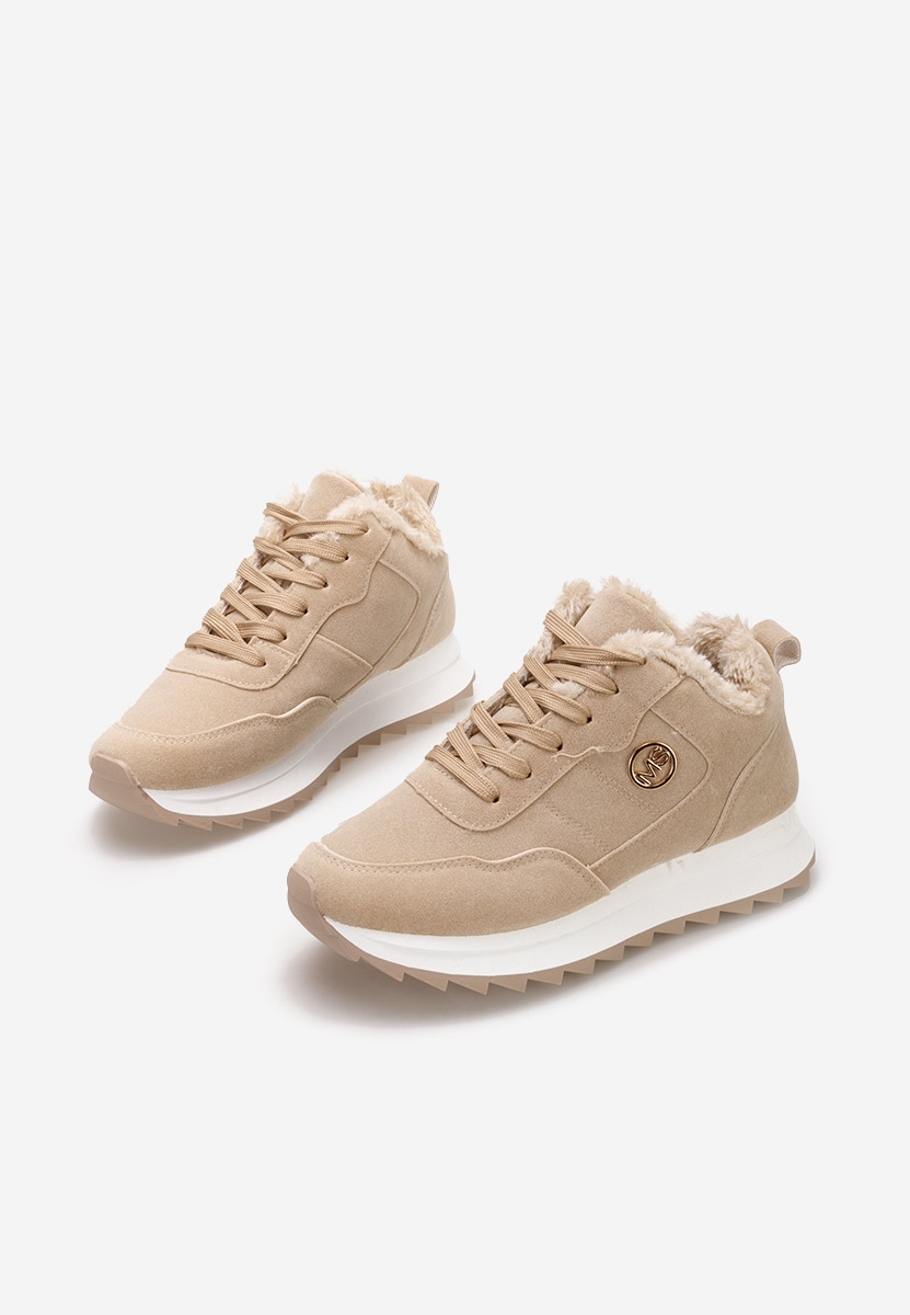 Khaki zimowe sneakersy damskie Lavega