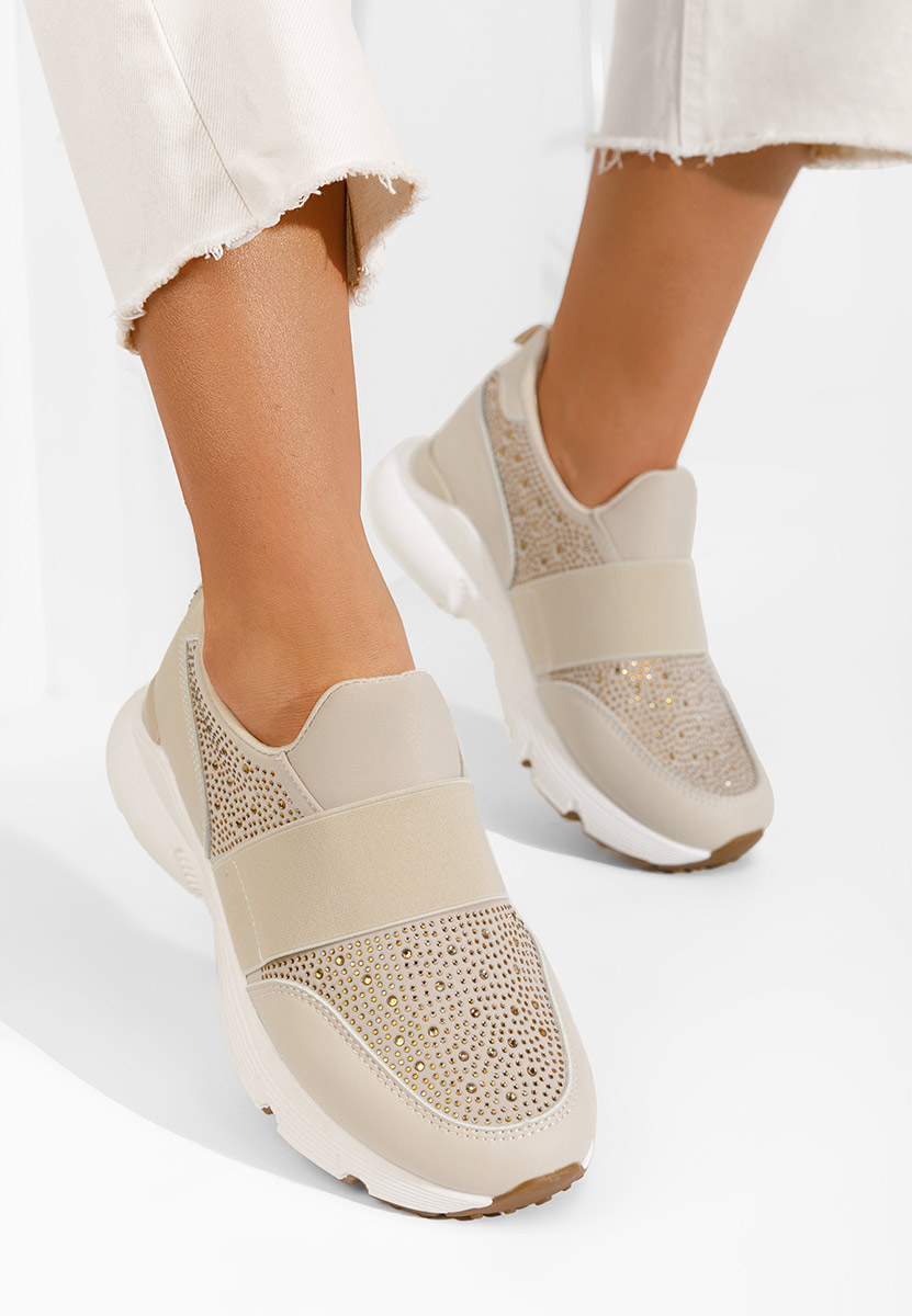 Beżowe sneakersy damskie Zaliana V2