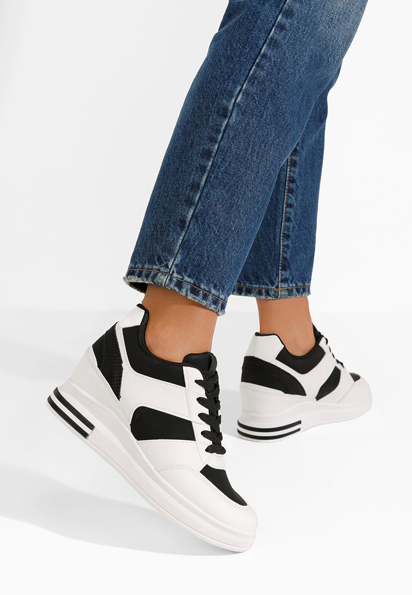 Białe sneakersy na koturnie Kelyna V2
