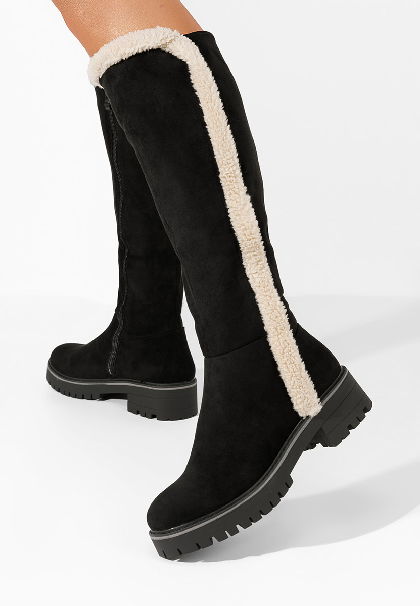 Czarne kozaki płaskie Tiziana