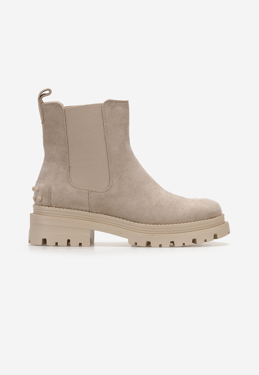 Beżowe botki chelsea Sallia