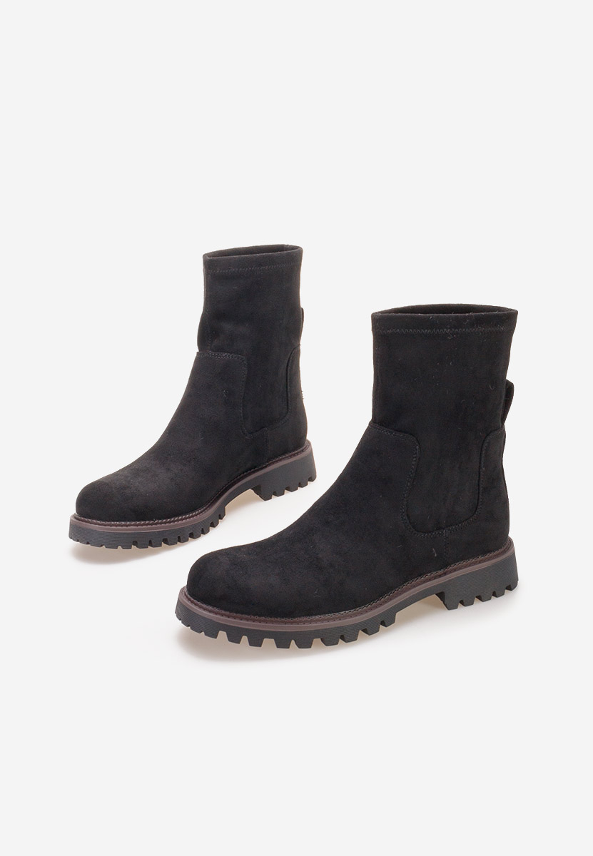 Czarne botki płaskie Javana