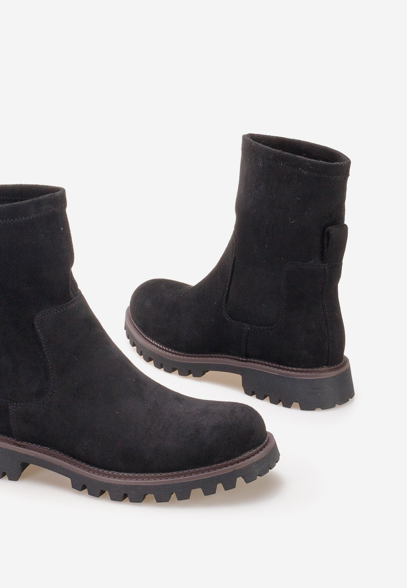 Czarne botki płaskie Javana