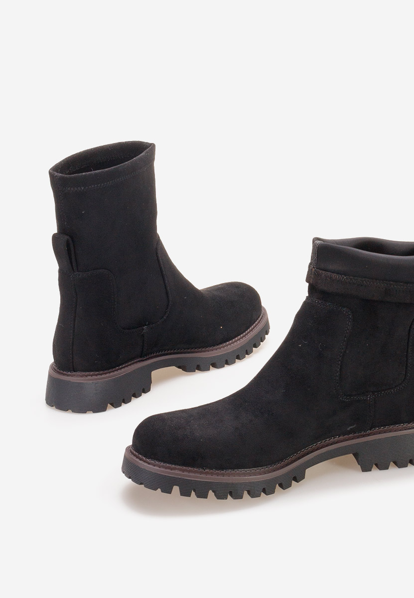 Czarne botki płaskie Javana