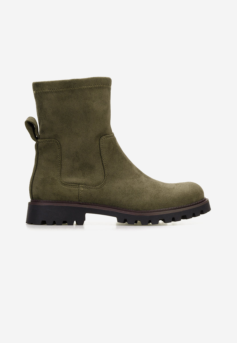 Zielone botki płaskie Javana